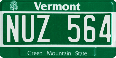 VT license plate NUZ564