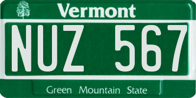 VT license plate NUZ567