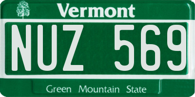 VT license plate NUZ569
