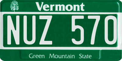 VT license plate NUZ570
