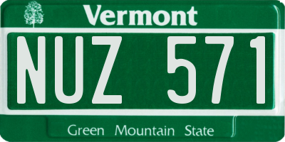 VT license plate NUZ571