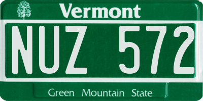 VT license plate NUZ572