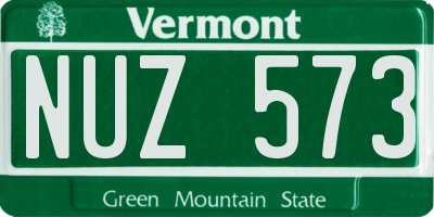 VT license plate NUZ573