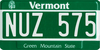 VT license plate NUZ575