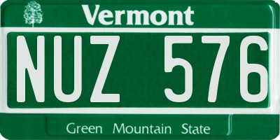 VT license plate NUZ576