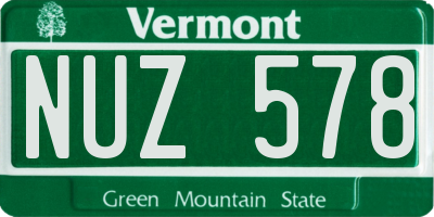 VT license plate NUZ578
