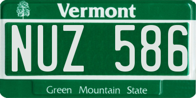 VT license plate NUZ586