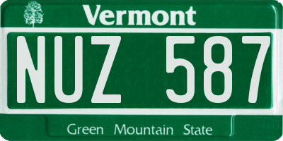 VT license plate NUZ587