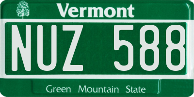 VT license plate NUZ588
