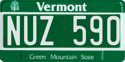 VT license plate NUZ590