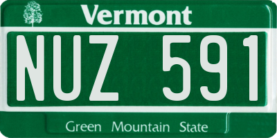 VT license plate NUZ591