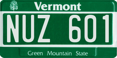 VT license plate NUZ601