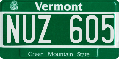VT license plate NUZ605