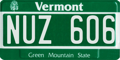 VT license plate NUZ606
