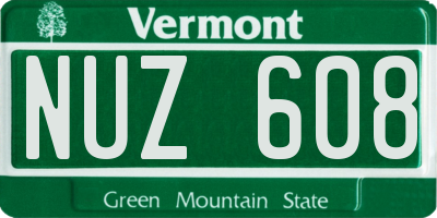 VT license plate NUZ608