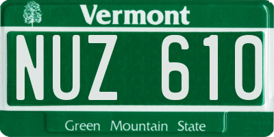 VT license plate NUZ610