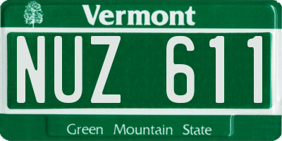 VT license plate NUZ611