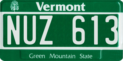VT license plate NUZ613