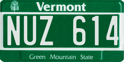 VT license plate NUZ614