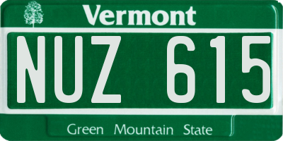 VT license plate NUZ615