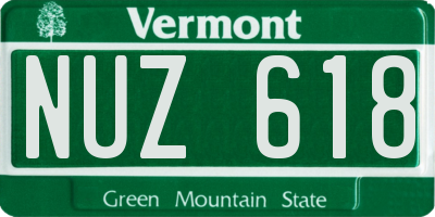 VT license plate NUZ618