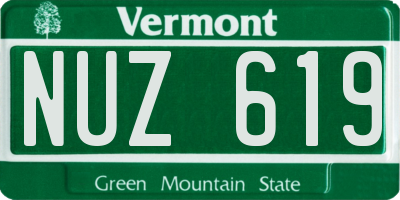 VT license plate NUZ619