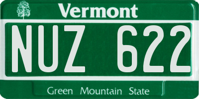 VT license plate NUZ622