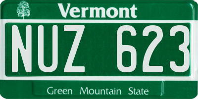 VT license plate NUZ623