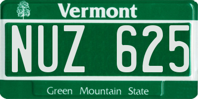 VT license plate NUZ625
