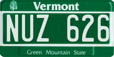 VT license plate NUZ626