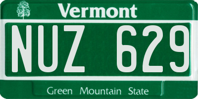 VT license plate NUZ629