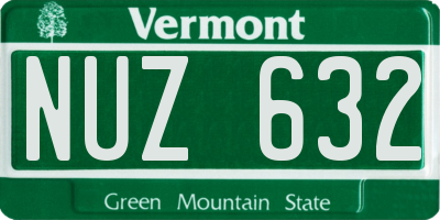 VT license plate NUZ632