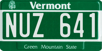 VT license plate NUZ641