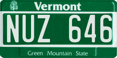 VT license plate NUZ646