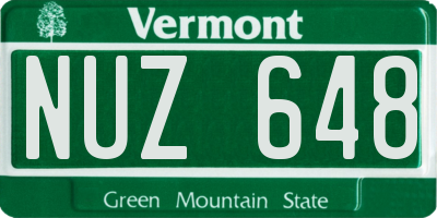 VT license plate NUZ648