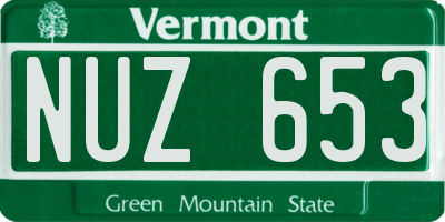 VT license plate NUZ653