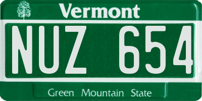 VT license plate NUZ654
