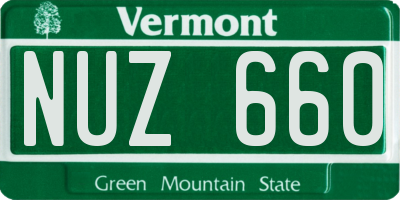 VT license plate NUZ660