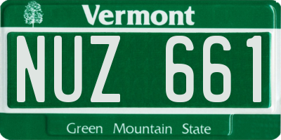 VT license plate NUZ661