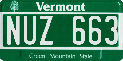 VT license plate NUZ663