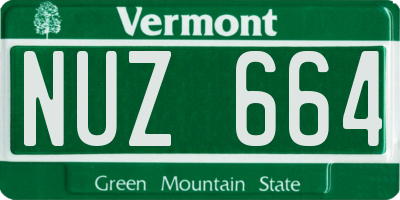 VT license plate NUZ664