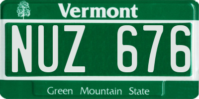VT license plate NUZ676