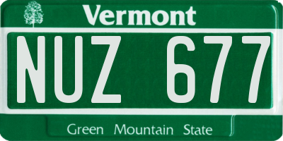 VT license plate NUZ677
