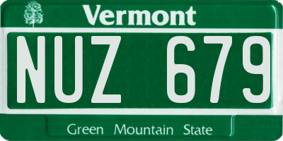 VT license plate NUZ679