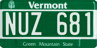 VT license plate NUZ681