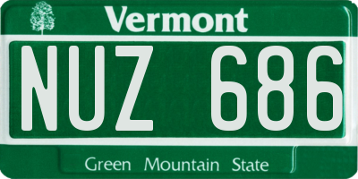 VT license plate NUZ686