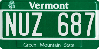 VT license plate NUZ687