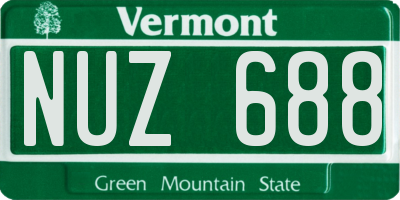 VT license plate NUZ688