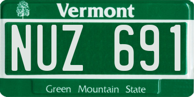 VT license plate NUZ691