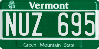 VT license plate NUZ695